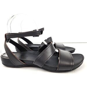 Timberland Lola Bay Black Leather Strappy Sport Sandals Womens 8